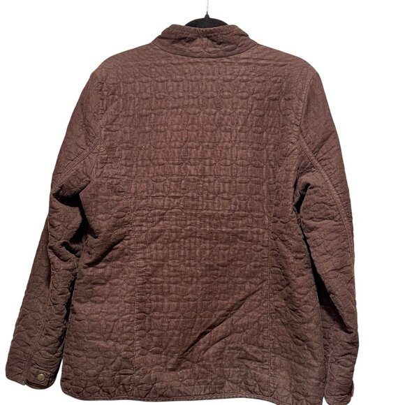 Y2K Unbranded Dark Chocolate Brown Quilted Corduroy Jacket Womens size Large - Picture 3 of 11